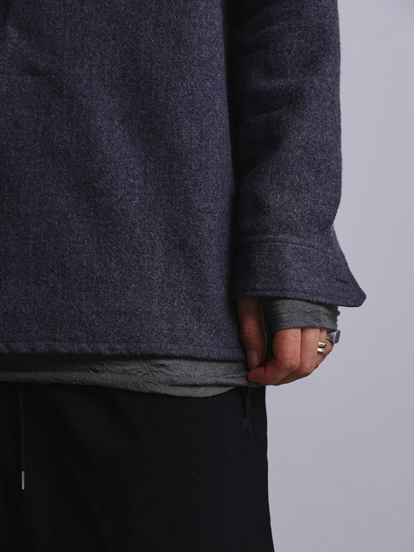 Craft Fabric Layered Turtle-neck L/S T-shirt [尾州コットン]【fog gray】