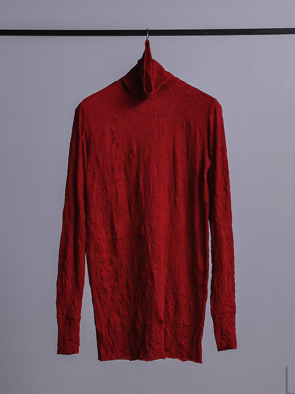 Craft Fabric Layered Turtle-neck L/S T-shirt [尾州コットン]【garnet】