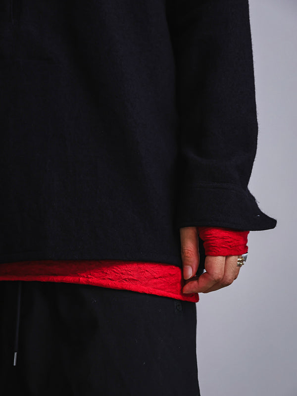 Craft Fabric Layered Turtle-neck L/S T-shirt [尾州コットン]【garnet】