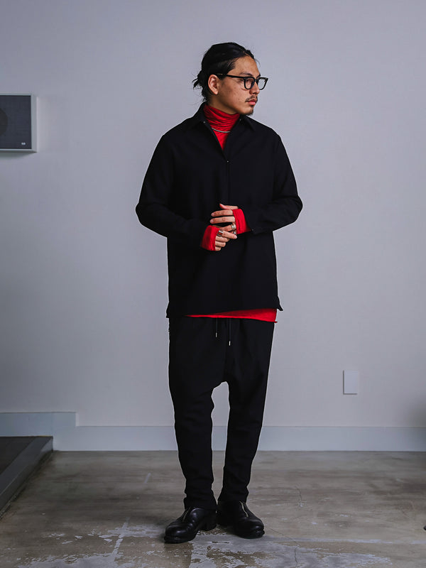 Craft Fabric Layered Turtle-neck L/S T-shirt [尾州コットン]【garnet】