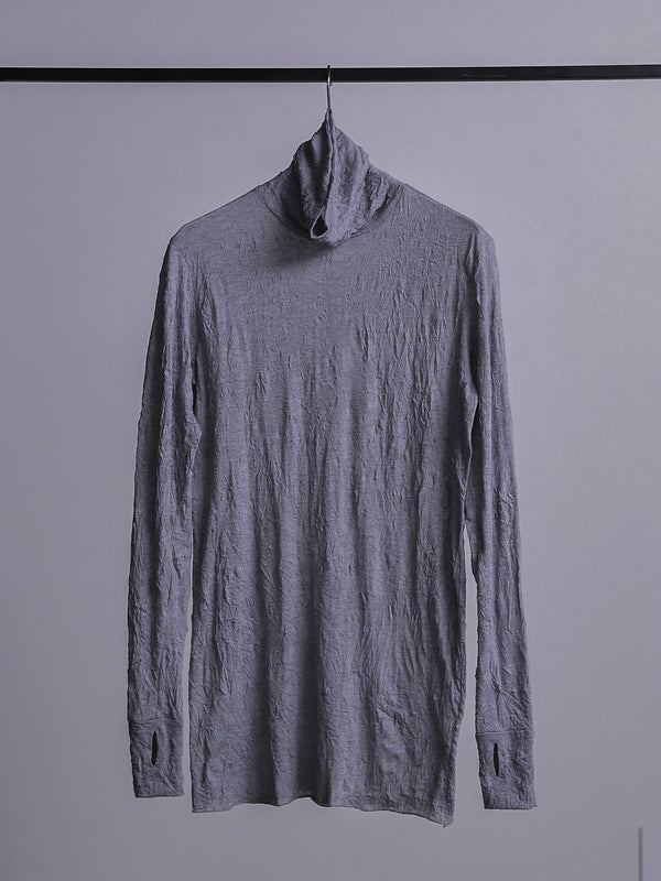 Craft Fabric Layered Turtle-neck L/S T-shirt [尾州コットン]【mist gray】