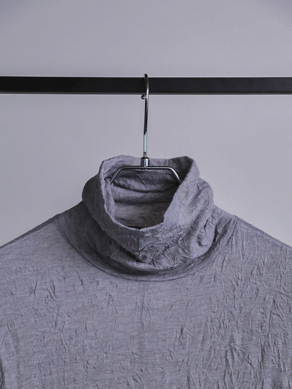 Craft Fabric Layered Turtle-neck L/S T-shirt [尾州コットン]【mist gray】
