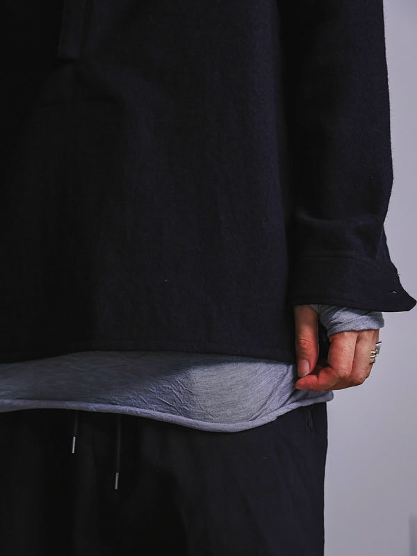 Craft Fabric Layered Turtle-neck L/S T-shirt [尾州コットン]【mist gray】