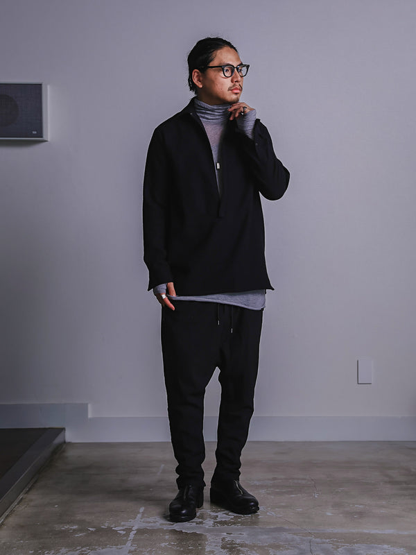 Craft Fabric Layered Turtle-neck L/S T-shirt [尾州コットン]【mist gray】