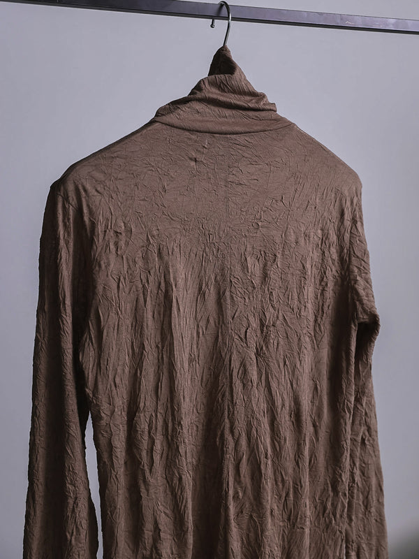 Craft Fabric Layered Turtle-neck L/S T-shirt [尾州コットン]【taupe】