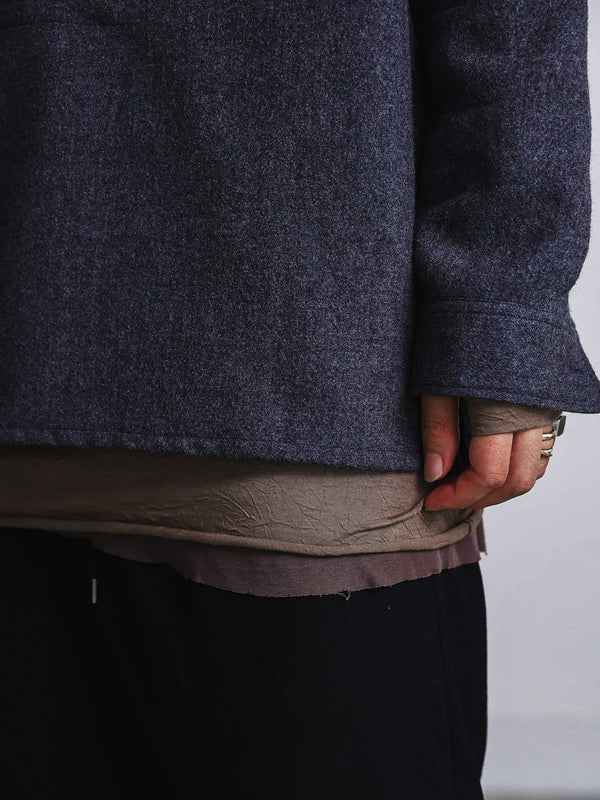 Craft Fabric Layered Turtle-neck L/S T-shirt [尾州コットン]【taupe】