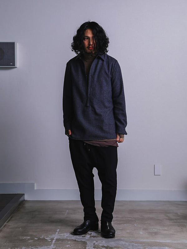 Craft Fabric Layered Turtle-neck L/S T-shirt [尾州コットン]【taupe】