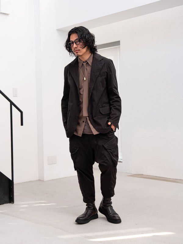 Velvet Suede Tailored Jacket [BLACK]