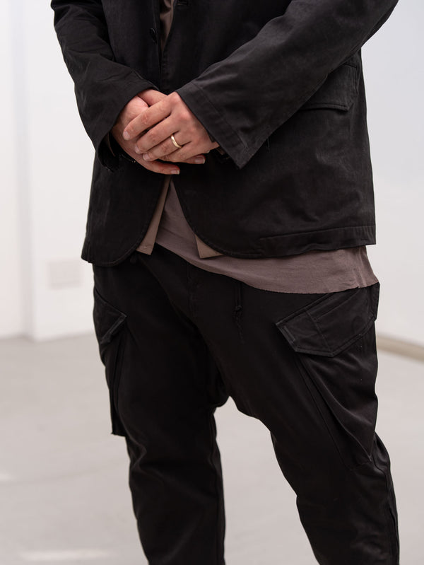 Velvet Suede Tailored Jacket [BLACK]