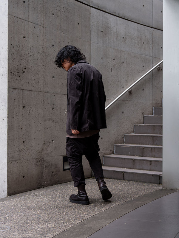 Velvet Suede Tailored Jacket [BLACK]