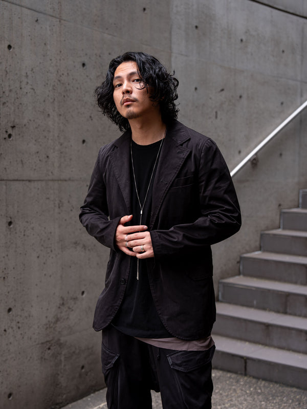 Velvet Suede Tailored Jacket [BLACK]