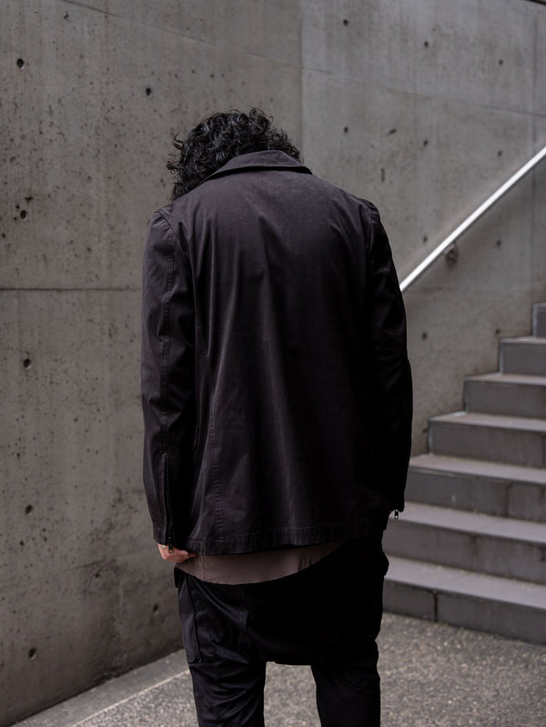 Velvet Suede Tailored Jacket [BLACK]