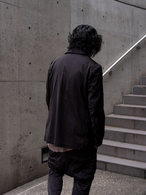 Velvet Suede Tailored Jacket [BLACK]