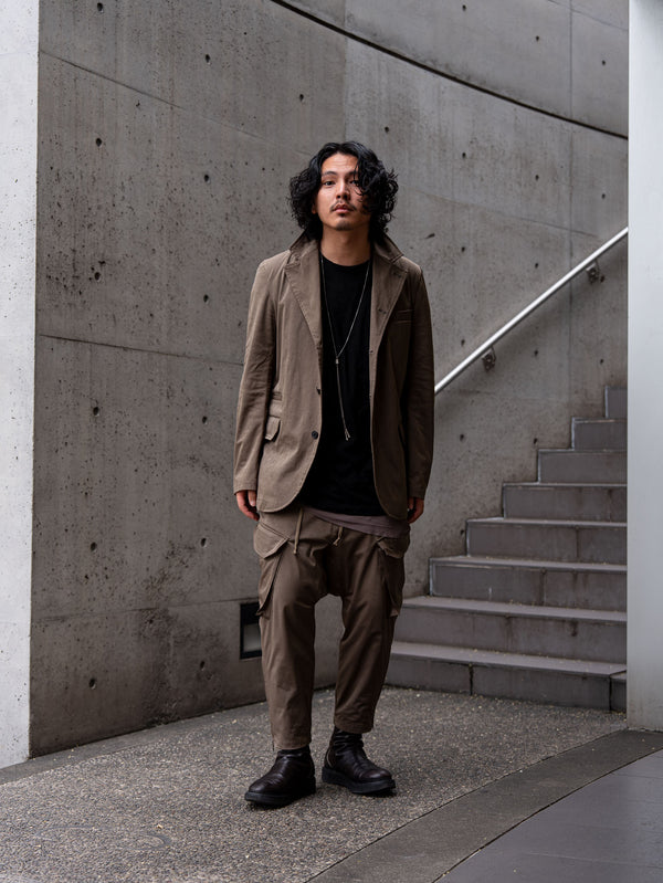 Velvet Suede Tailored Jacket [UMBER]