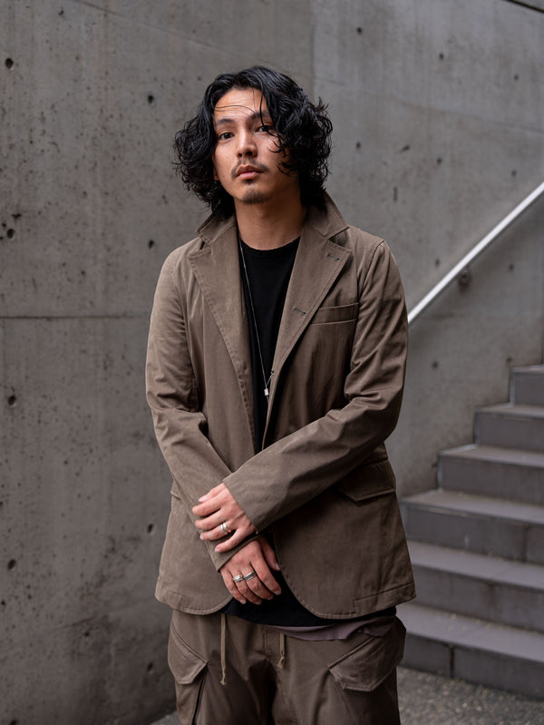 Velvet Suede Tailored Jacket [UMBER]