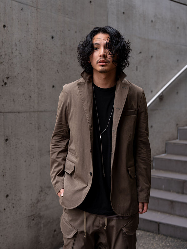 Velvet Suede Tailored Jacket [UMBER]