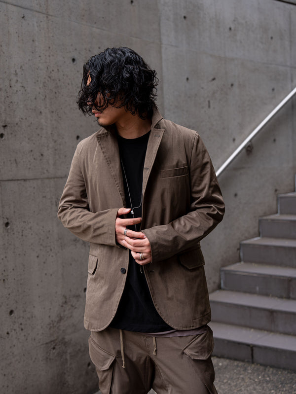 Velvet Suede Tailored Jacket [UMBER]