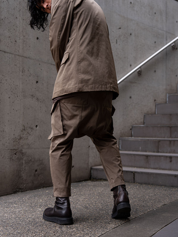 Velvet Suede Sarouel Crop Pants [UMBER]