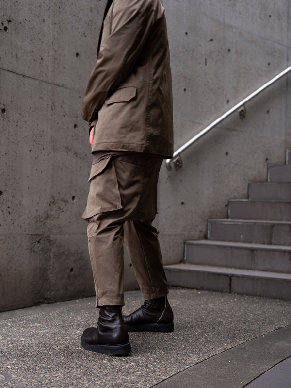 Velvet Suede Sarouel Crop Pants [UMBER]
