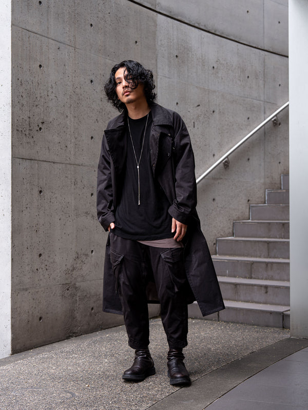 Velvet Suede Motorcycle Coat [BLACK]