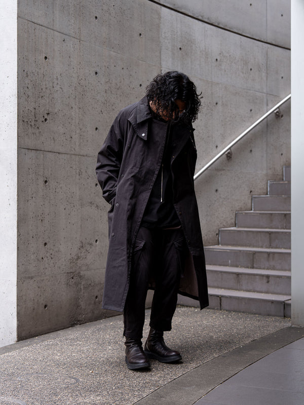Velvet Suede Motorcycle Coat [BLACK]