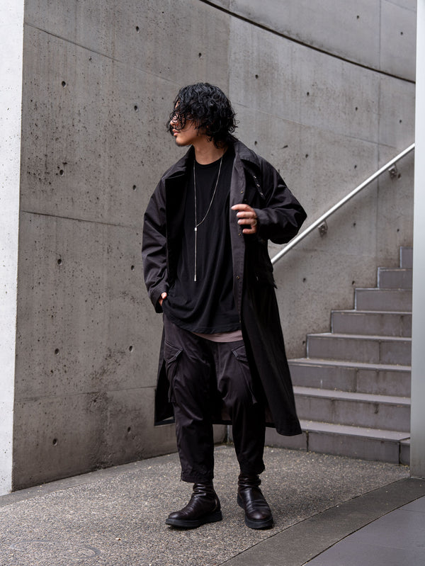 Velvet Suede Motorcycle Coat [BLACK]