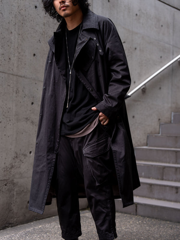 Velvet Suede Motorcycle Coat [BLACK]