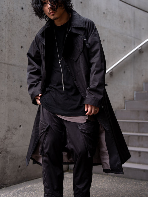 Velvet Suede Motorcycle Coat [BLACK]