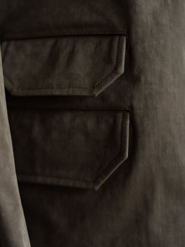 Velvet Suede Tailored Jacket [UMBER]