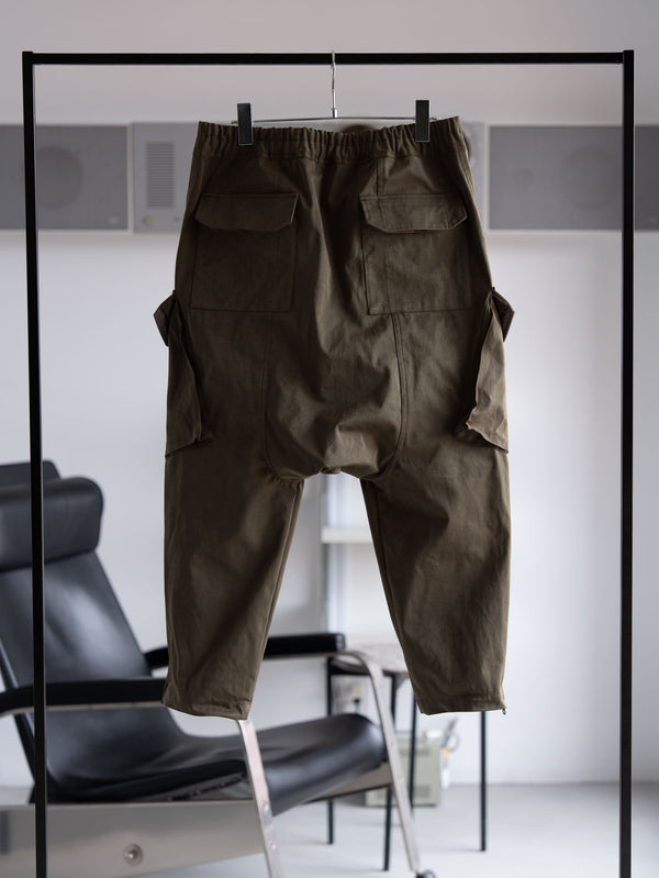 Velvet Suede Sarouel Crop Pants [UMBER]