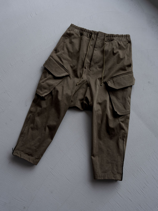 Velvet Suede Sarouel Crop Pants [UMBER]