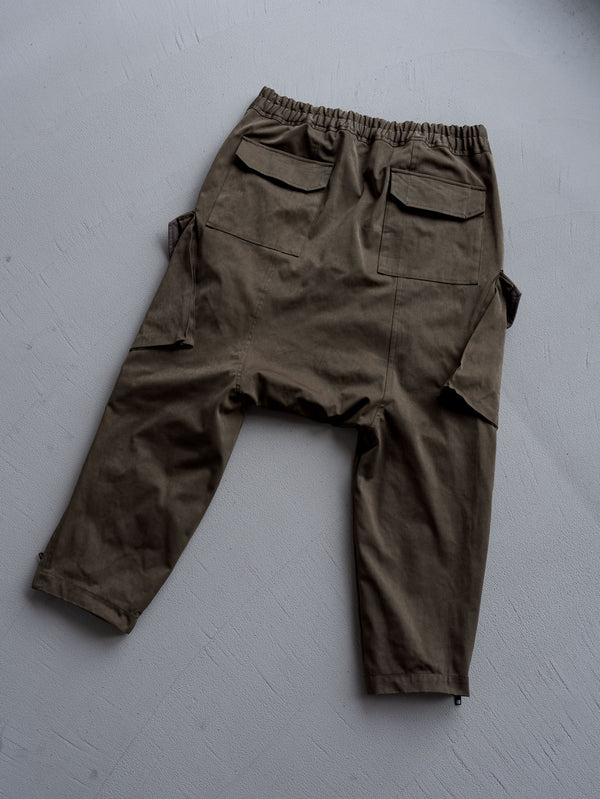 Velvet Suede Sarouel Crop Pants [UMBER]