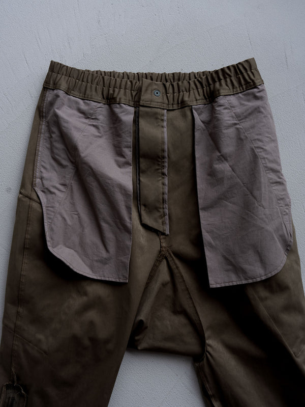 Velvet Suede Sarouel Crop Pants [UMBER]