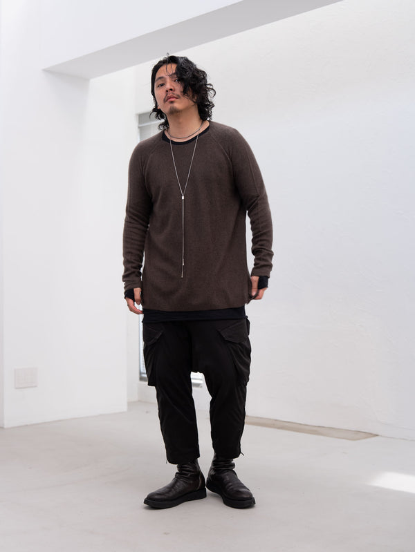 Craft Fabric Layered L/S T-shirt [BLACK]