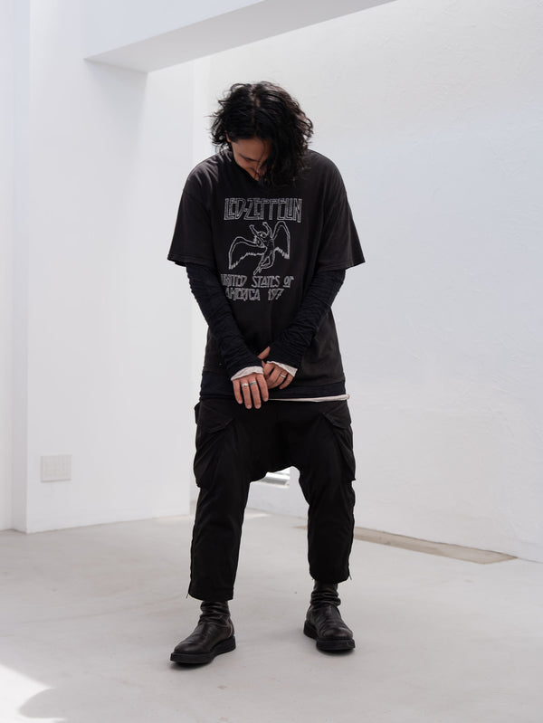 Craft Fabric Layered L/S T-shirt [BLACK]