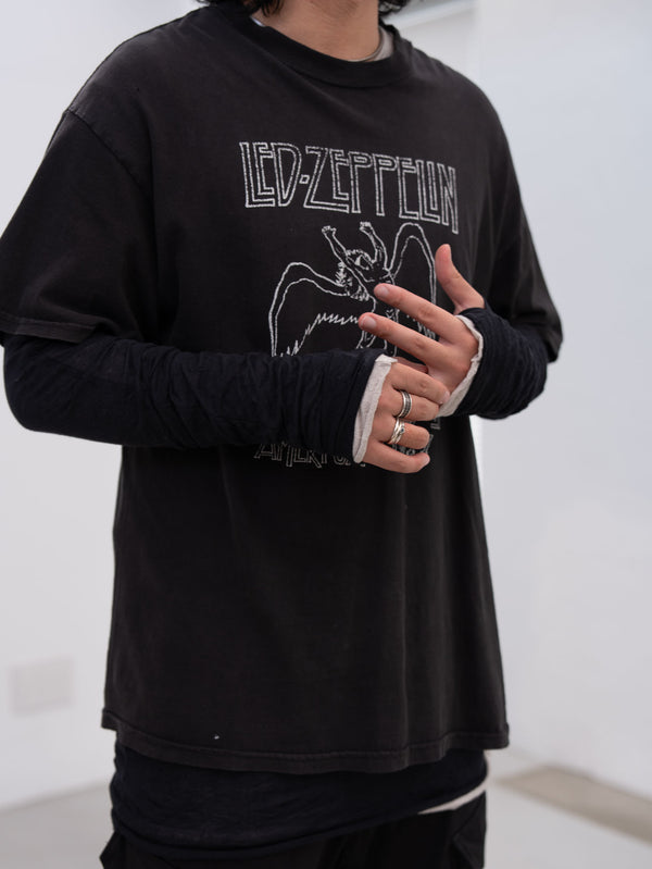 Craft Fabric Layered L/S T-shirt [BLACK]