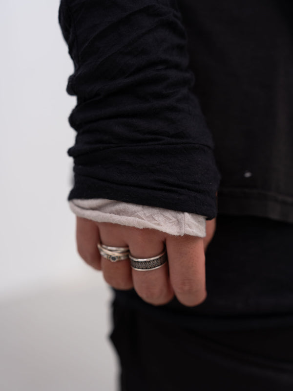 Craft Fabric Layered L/S T-shirt [BLACK]