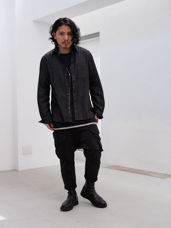 Craft Fabric Layered L/S T-shirt [BLACK]