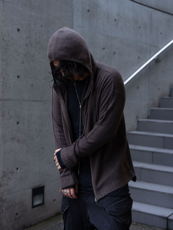 Cashmere Double Zip Hoodie【taupe】