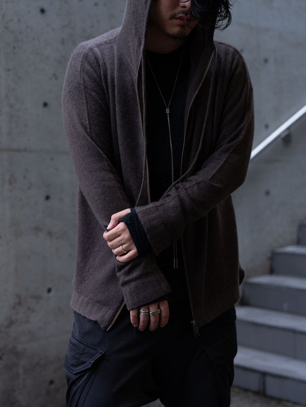Cashmere Double Zip Hoodie【taupe】