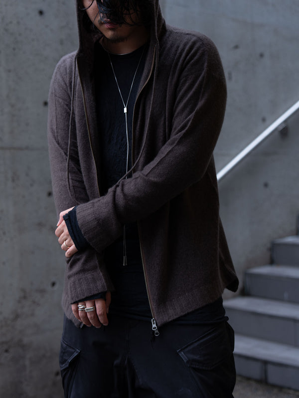 Cashmere Double Zip Hoodie【taupe】