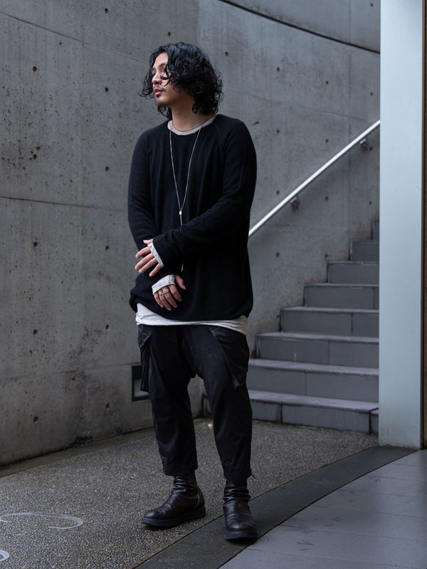 Cashmere Middle Boatneck Sweater【black】