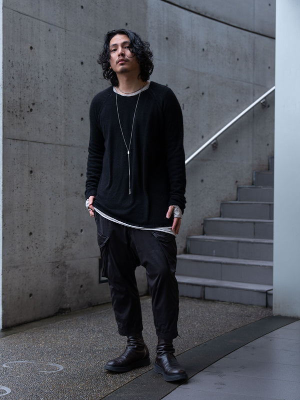 Cashmere Middle Boatneck Sweater【black】