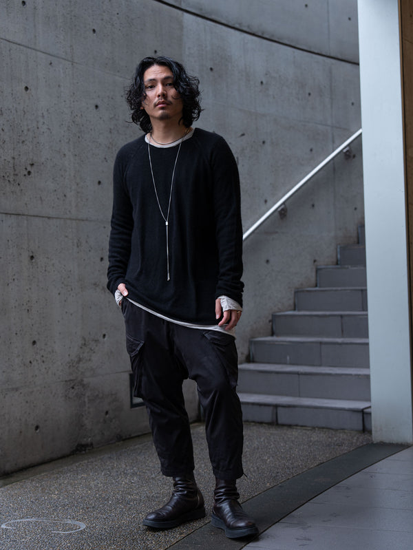 Cashmere Middle Boatneck Sweater【black】