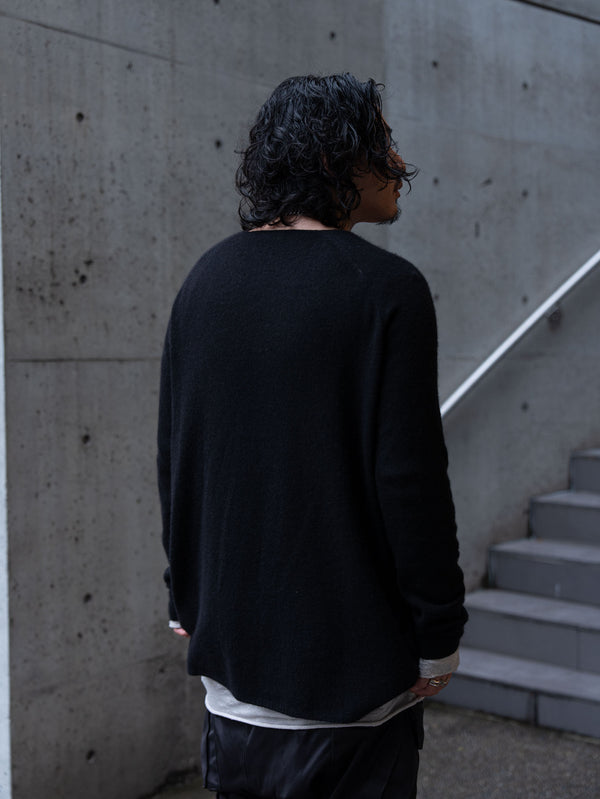 Cashmere Middle Boatneck Sweater【black】