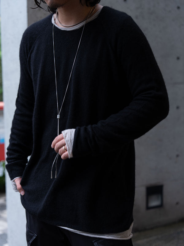 Cashmere Middle Boatneck Sweater【black】