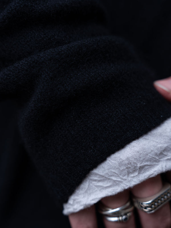 Cashmere Middle Boatneck Sweater【black】