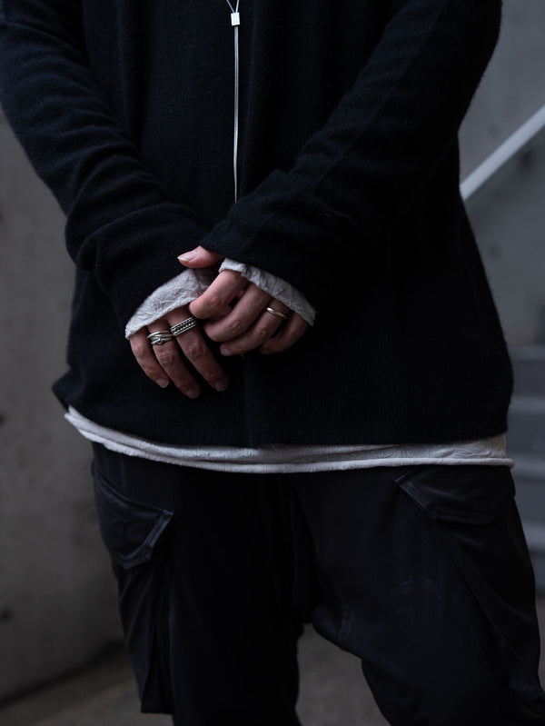 Cashmere Middle Boatneck Sweater【black】