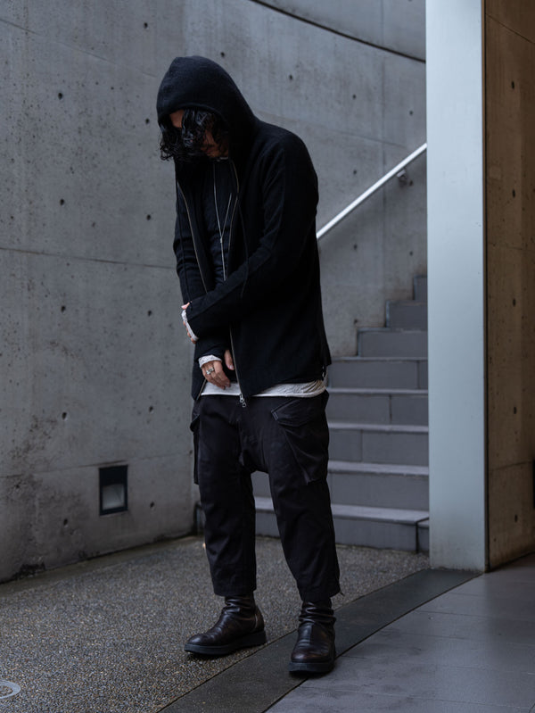 Cashmere Double Zip Hoodie【black】