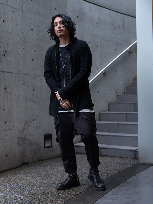 Cashmere Double Zip Hoodie【black】